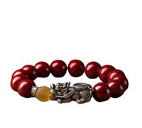 Braccialetto Feng Shui con cristallo cinabro e talismano in argento puro, simbolo della mascotte e del drago, unisex, amuleto portafortuna