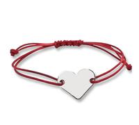 Braccialetto filo rosso del destino con cuore in argento 925