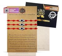 Braccialetto filo rosso del destino con occhio turco | Amuleto che protegge veramente contro il male degli occhi | Confezione da 3 braccialetti rossi per coppie, amici o bambini | Carta, QR e busta