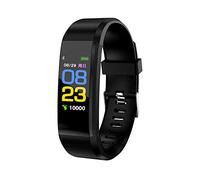 Braccialetto fitness tracker per la frequenza cardiaca e la pressione sanguigna, per Fitbits, Bluetooth, con monitoraggio del sonno, contapassi, impermeabile IPX7, colore: nero