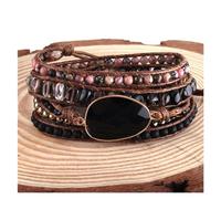 Braccialetto for donna alla moda fatto a mano, gioielli bohémien, bracciale boho, pietre naturali miste, ciondolo, 5 fili, braccialetti avvolgenti, regalo, gioielli