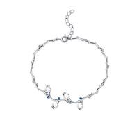 Braccialetto for donna con perle d'acqua dolce Campanula Bracciale regolabile in argento Sterling for donna Gioielli con ciondolo Bracciale rigido in cristallo da sposa Gioielli