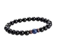 Braccialetto gembo gioiello fascino, braccialetti vintage in perline lapis naturale lapis lazuli perle onice di onice di braccialetti elastici di cristallo reiki gioielli cristallini per uomini donne