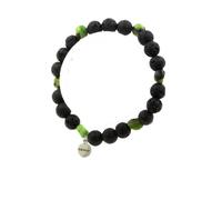 Braccialetto Giada Nefrite Di Xiuyan Cina + Perle Lava 8 Mm. IN Francia