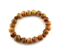 Braccialetto giapponese Kitayamasugi Kyoto in legno di cedro Juzu rosario perline fatto a mano mala braccialetto elastico perline regali per uomo, 17cm, Legno di cedro