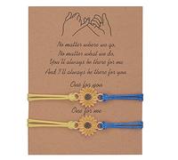 Braccialetto Girasole, 2 Pezzi Braccialetti Amicizia, Braccialetto di Promessa, Braccialetto Amore e Amicizia, Braccialetti Amicizia Regalo, Braccialetto Regalo Compleanno, con Carta Messaggio