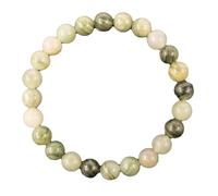 Braccialetto Hetian naturale da donna, braccialetti con perline rotonde verdi, adatto per braccialetto da polso da 7 pollici, buona fortuna per la mamma amante lei FgY955, length-19cm, Cristallo