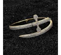 Braccialetto Hip Hop Justice Sword Cross, marchio alla moda, personalizzato, da uomo, con zirconi, decorazione di alta qualitÃ