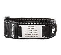 Braccialetto Identificativo Emergenza Alerta Gioielli per Uomo Donna Bambini Incisione Gratuita ID per lo Sport Diabetici Acciaio Inossidabile braccialetto di identità Sport (Nero, 20)