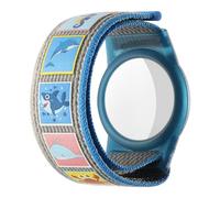 Braccialetto impermeabile per bambini AirTag GPS Tracker Holder Nylon + TPU Custodia per bambini Anti-perso Bracciale Cover Morbido Leggero Regolabile Cinturino Durevole (Ocean)