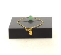 Braccialetto IN Acciaio Dorato Inossidabile 1 Perla Aventurina 8 Mm. IN Francia