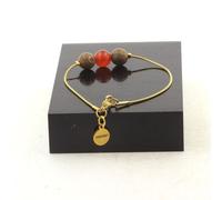 Braccialetto IN Acciaio Dorato Inossidabile 1 Perla Corniola D Uruguay Qualità