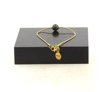 Braccialetto IN Acciaio Dorato Inossidabile 1 Perla Zaffiro Di Mogok , Burma, e