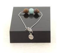 Braccialetto IN Acciaio Inossidabile 1 Perla Angelite + Legno 8 Mm. IN Francia