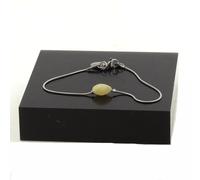 Braccialetto IN Acciaio Inossidabile 1 Perla Calcite Giallo Di Regno Unito Forma
