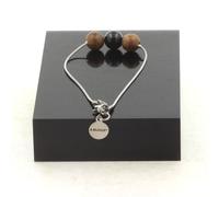 Braccialetto IN Acciaio Inossidabile 1 Perla Tormalina Schörl Del Brasile + IN