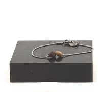 Braccialetto IN Acciaio Inossidabile 2 Perle Mookaite Australia Di Forma IN