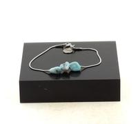 Braccialetto IN Acciaio Inossidabile 3 Perle Pietra Larimar Repubblica Francia