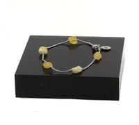 Braccialetto IN Acciaio Inossidabile 5 Perle Calcite Giallo Di Regno Unito Libr