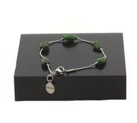Braccialetto IN Acciaio Inossidabile 5 Perle Diopside Del Brasile Di Forma IN F