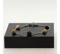 Braccialetto IN Acciaio Inossidabile 5 Perle Mookaite Australia Di Forma 5 mm-8