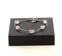 Braccialetto IN Acciaio Inossidabile 5 Perle Quarzo Rosa Del Brasile Di Forma E