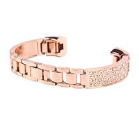 Braccialetto in acciaio inossidabile per donne con strass, braccialetto in acciaio inossidabile compatibile con Fitbit, decorazione da polso regolabile per l’uso quotidiano e come (Oro rosa)