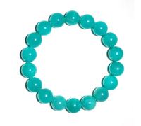 Braccialetto in amazzonite da 10 mm, per donne e uomini, gioielli in giada blu naturale per chakra del cuore e della gola, sollievo dallo stress, porta fortuna, scelta per amici e familiari, scatola e
