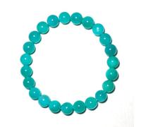 Braccialetto in amazzonite da 8 mm, per donne e uomini, gioielli in giada blu naturale per chakra del cuore e della gola, adatto per polsi da 17,8 cm, pietre portafortuna scelta per amici e familiari