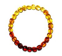Braccialetto in ambra naturale rosso e giallo con perline da 6 mm, realizzato a mano, chakra sacrale, pietre preziose multicolori, talismano per gioielli, energia lenitiva per protezione dal calore