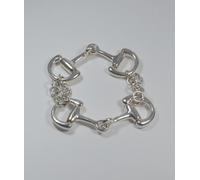 Braccialetto in argento con doppia catena e grandi morsi per cavallo Luce