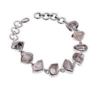 Braccialetto in argento Sterling 925, diamante naturale grezzo Herkimer gioielli da donna RSBR220