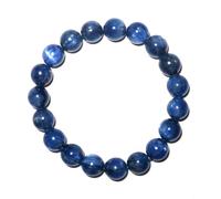 Braccialetto in cianite naturale da 10 mm, per donne e uomini, controllo della tua vita, adatto per polsi di circa 19 cm, sollievo da ansia e stress, assorbe l'energia negativa, viene fornito con