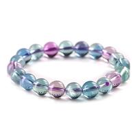 Braccialetto in cristallo di fluorite naturale, per uomini e donne, amuleto per bilanciare i chakra, per guarigione, prosperità e positività