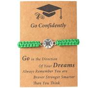 Braccialetto in lega per la stagione della laurea, design colorato e regolabile, con biglietto di auguri, un souvenir ideale per laureati che simboleggia l'inizio della direzione e sogno grandi