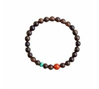 Braccialetto in legno di sandalo con perline in legno di agaro, perline buddiste turchesi, 6 mm/8 mm, perline in legno elasticizzato, 8MM