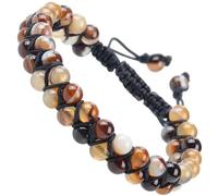 Braccialetto in macramè con cristalli naturali per la guarigione dei chakra, per yoga, meditazione, relax, ansia, unisex, unisex