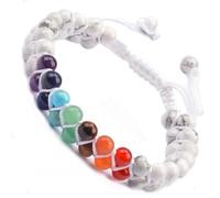 Braccialetto in macramè con cristalli naturali per la guarigione dei chakra, per yoga, meditazione, relax, ansia, unisex, unisex
