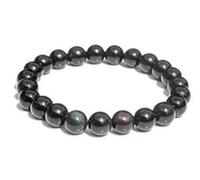 Braccialetto in ossidiana, Occhio "Celeste", in pietra minerale naturale per litoterapia