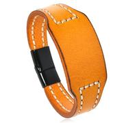 Braccialetto in pelle di mucca artigianale ergonomico regolabile catena a mano business casual unisex gioielli fatti a mano in pelle, Misura unica, come descritto