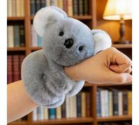 Braccialetto in peluche a forma di koala carino da 19 cm - Koala grigio simulato, braccialetto a schiocco, espressione vivida, ideale per gli amanti degli animali, perfetto per festival, feste e regal