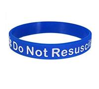 Braccialetto in silicone con avviso di sensibilizzazione medica, larghezza 10 mm, con scritta "DNR do not resuscitate", Medium, Metallo, Zirconia cubica