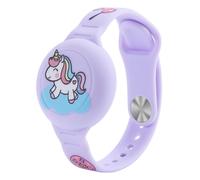 Braccialetto in silicone per localizzatore AirTag da polso per bambini - unicorno viola