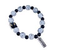 Braccialetto in stile cinese con ciondolo a forma di mantra, ideale per chi ha superato ogni esame, Regolabile, Metallo, Perla di vetro