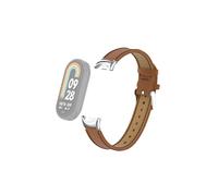 Braccialetto in vera pelle color marrone litchi, compatibile con Xiaomi Smart Band9/8.