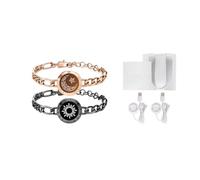 Braccialetto intelligente per coppie, braccialetto con avviso di chiamata connesso all'app, per 3 persone importanti, con 7 LED a colori, messaggio romantico per lui e lei nelle relazioni a lunga