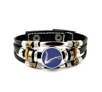Braccialetto Intrecciato A Strati In Pelle Regolabile Con Mappa Aura Virtuale A Stelle Pesci, Flusso Di Particelle, Bracciale Etnico Musicale Fatto A Mano, Accessorio Per L'Amicizia, Regalo Di Complea