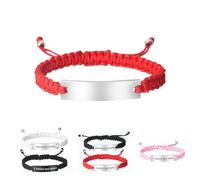 Braccialetto intrecciato in acciaio inox personalizzato, regalo personalizzato per uomini e donne, braccialetti per coppie, relazioni a distanza, per lui e per lei anima gemella, Misura unica, Acciaio