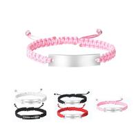 Braccialetto intrecciato in acciaio inox personalizzato, regalo personalizzato per uomini e donne, braccialetti per coppie, relazioni a distanza, per lui e per lei anima gemella, Misura unica, Acciaio