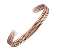 Braccialetto intrecciato in rame per le donne per artrite con 8 magneti gioielli 6,5 '' terapia magnetica intrecciata bracciale africano rame braccialetto